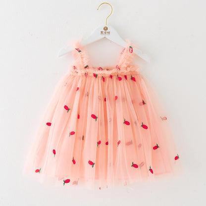 Cotton-Lined Tiered Tulle Twirl Dress for Girls
