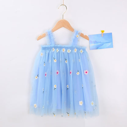 Cotton-Lined Tiered Tulle Twirl Dress for Girls