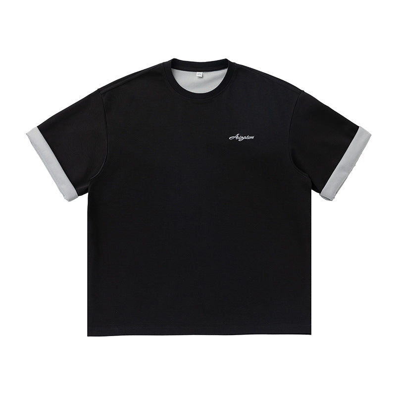Urban Streetwear Contrast Sleeve Oversized T-Shirt