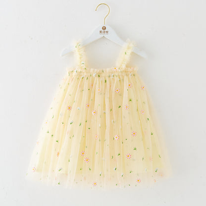 Cotton-Lined Tiered Tulle Twirl Dress for Girls