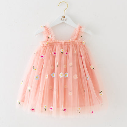 Cotton-Lined Tiered Tulle Twirl Dress for Girls