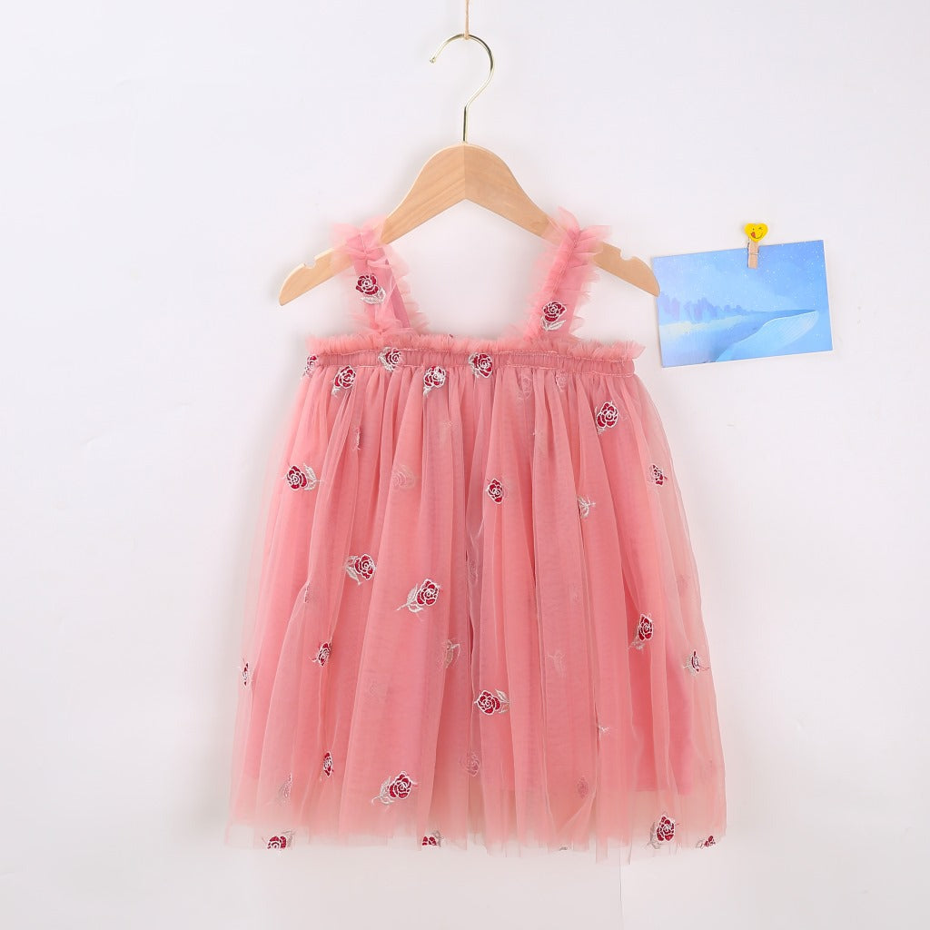 Cotton-Lined Tiered Tulle Twirl Dress for Girls