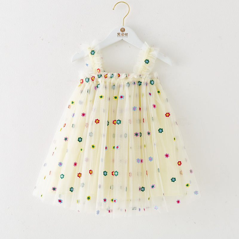 Cotton-Lined Tiered Tulle Twirl Dress for Girls