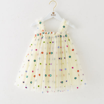 Cotton-Lined Tiered Tulle Twirl Dress for Girls