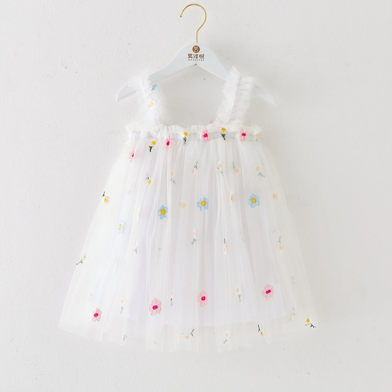 Cotton-Lined Tiered Tulle Twirl Dress for Girls