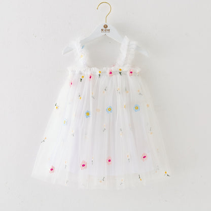 Cotton-Lined Tiered Tulle Twirl Dress for Girls