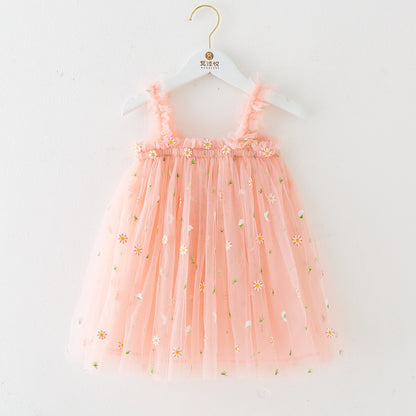 Cotton-Lined Tiered Tulle Twirl Dress for Girls