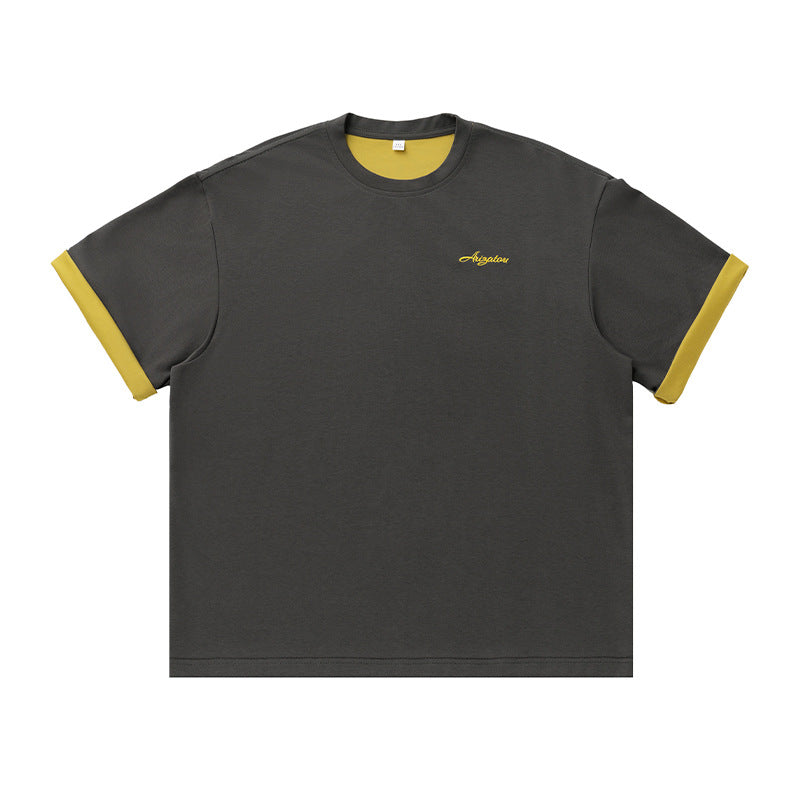 Urban Streetwear Contrast Sleeve Oversized T-Shirt