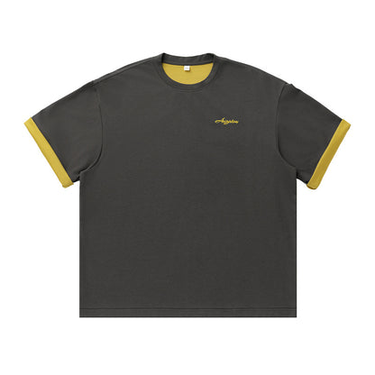 Urban Streetwear Contrast Sleeve Oversized T-Shirt