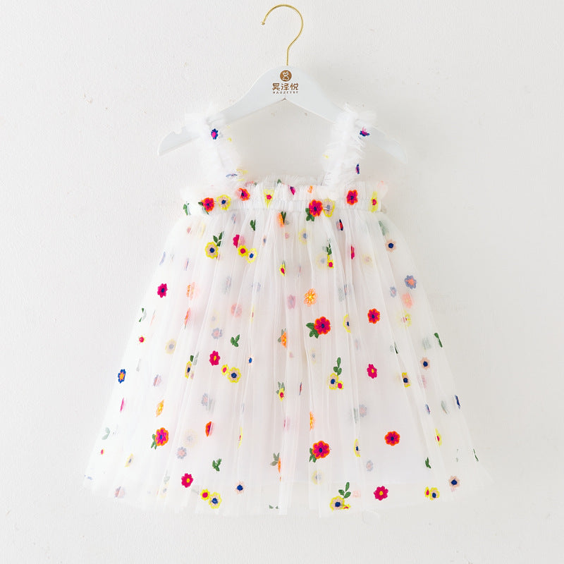 Cotton-Lined Tiered Tulle Twirl Dress for Girls