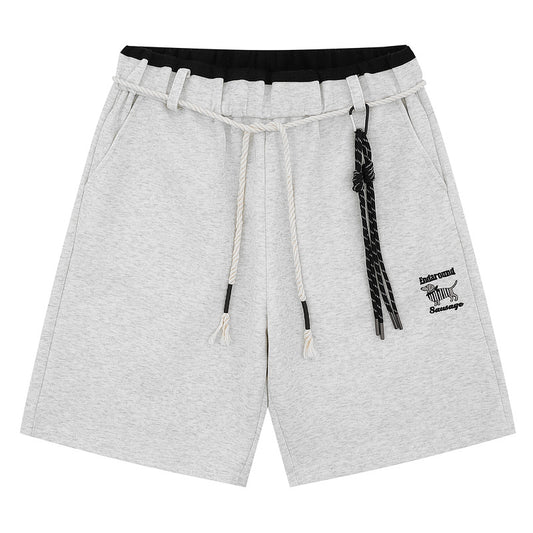 Cotton Short with Custom Braided Rope Belt