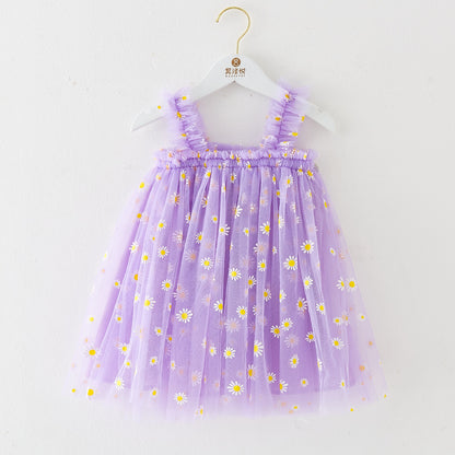 Cotton-Lined Tiered Tulle Twirl Dress for Girls