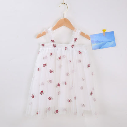 Cotton-Lined Tiered Tulle Twirl Dress for Girls