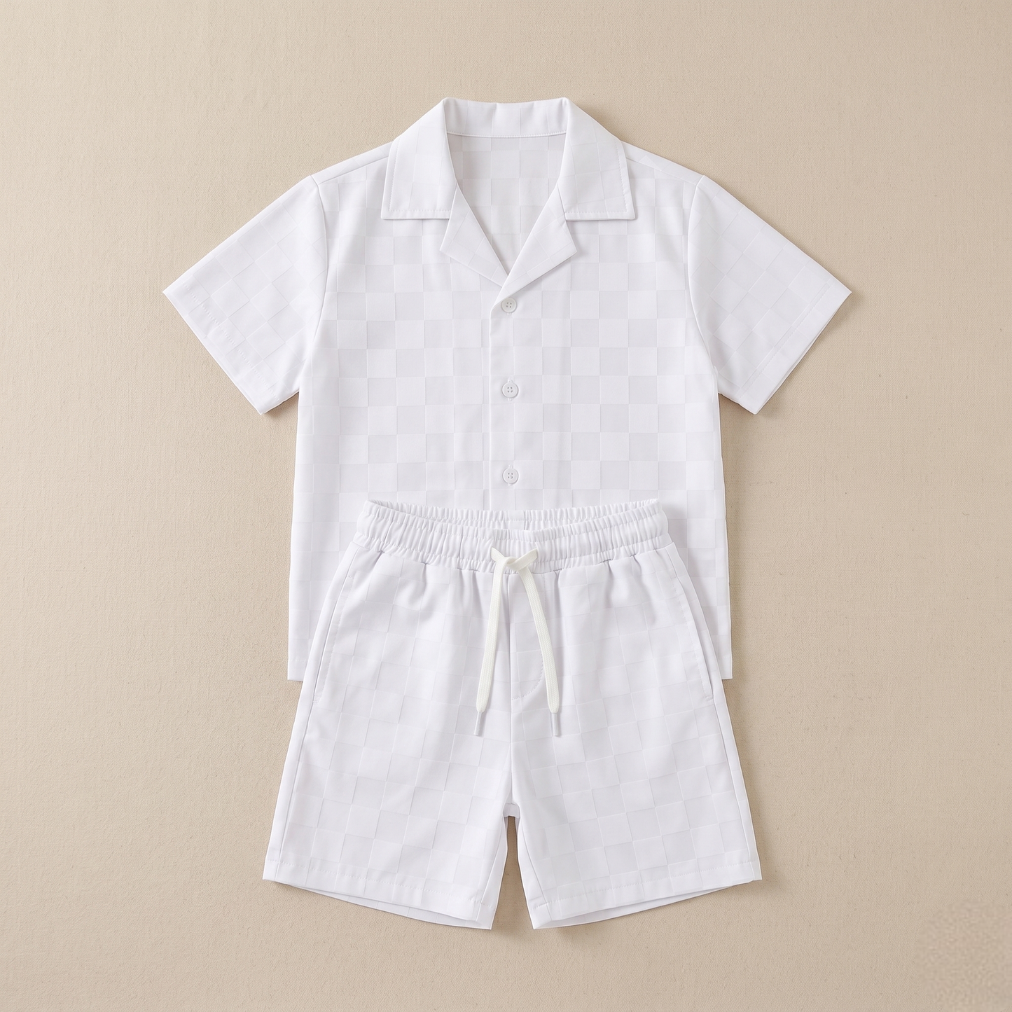 Kids Premium Resort Checkered Shirt and Shorts 2-Piece Co-ord Set