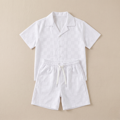 Kids Premium Resort Checkered Shirt and Shorts 2-Piece Co-ord Set