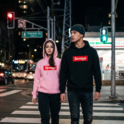 Savage Statement Box Logo Hoodie