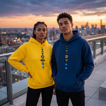 Minimalist Cosmic Solar System Planet Lineup Graphic Tee