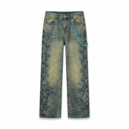 Signature Star-Burst Wide-Leg Pants