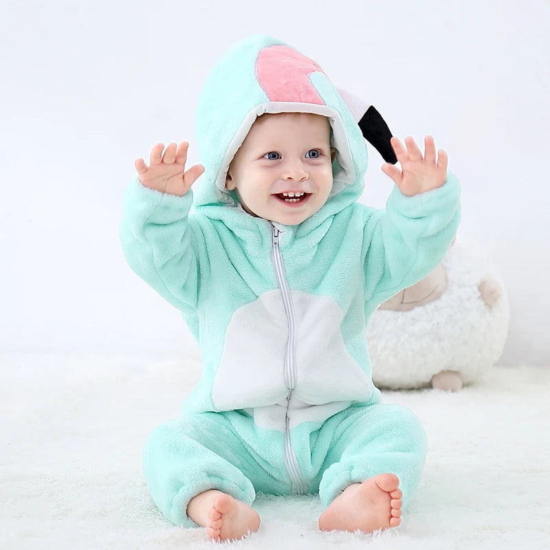 Cozy Toddler Animal Hooded Jumpsuit Romper