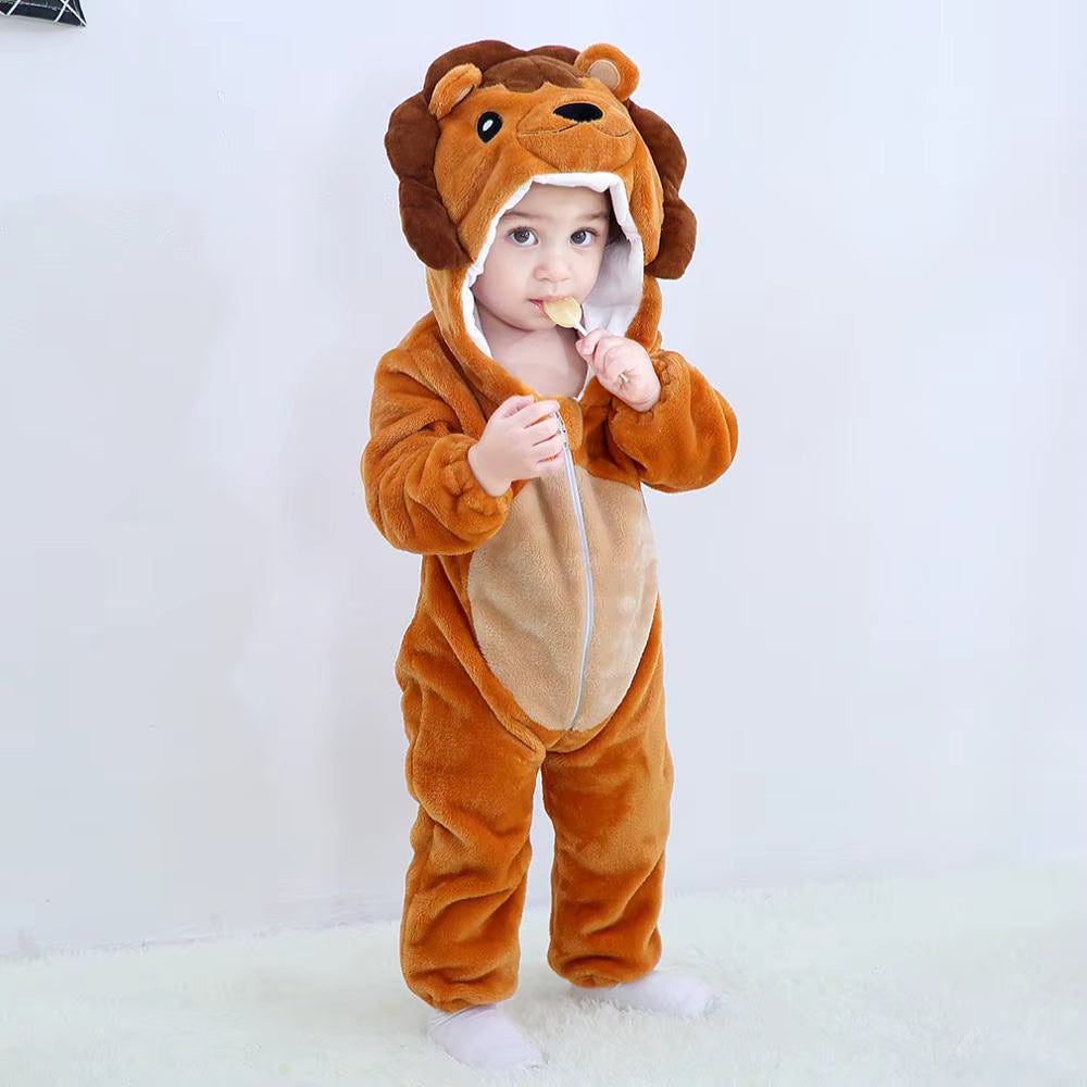 Cozy Toddler Animal Hooded Jumpsuit Romper