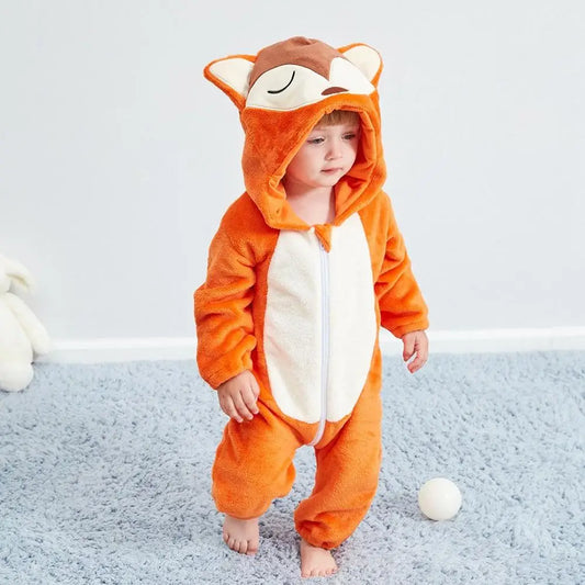Cozy Toddler Animal Hooded Jumpsuit Romper
