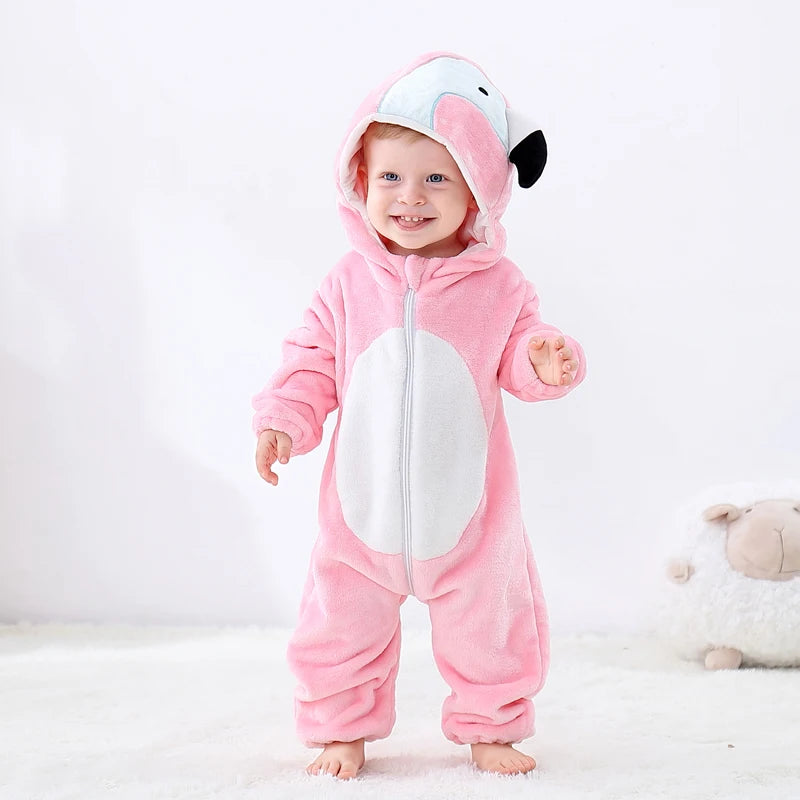 Cozy Toddler Animal Hooded Jumpsuit Romper