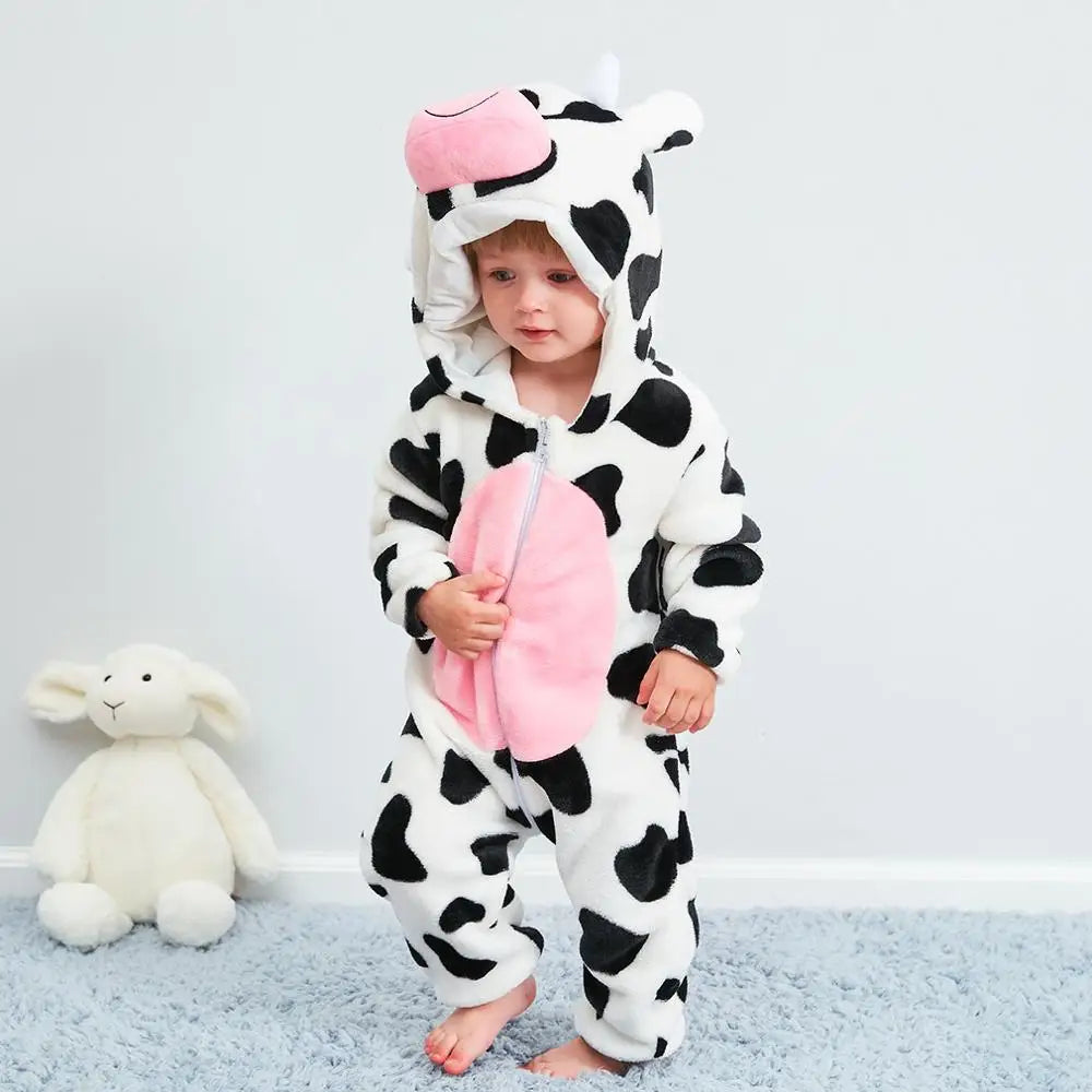Cozy Toddler Animal Hooded Jumpsuit Romper