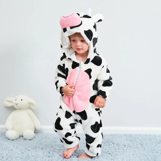 Cozy Toddler Animal Hooded Jumpsuit Romper