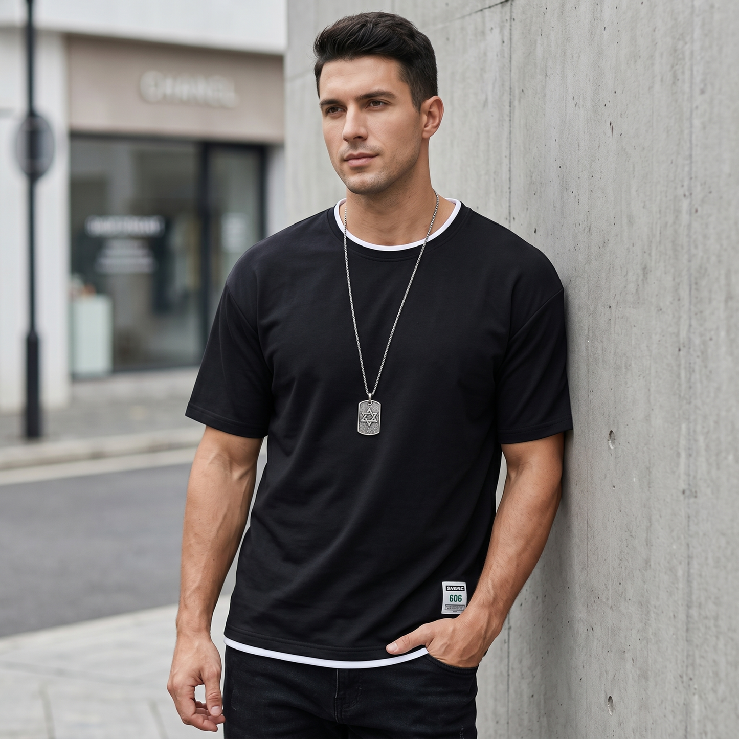 The 606 Signature Urban Layered Cotton Tee